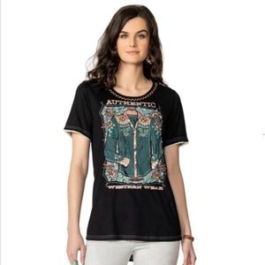 Double D Ranch Black Tee with Western Graphic